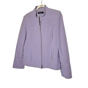 Tribal Zip-Up Jacket Womens Lilac Wool Blend Size 10 Elegant Wool-Blend Zip Cuff